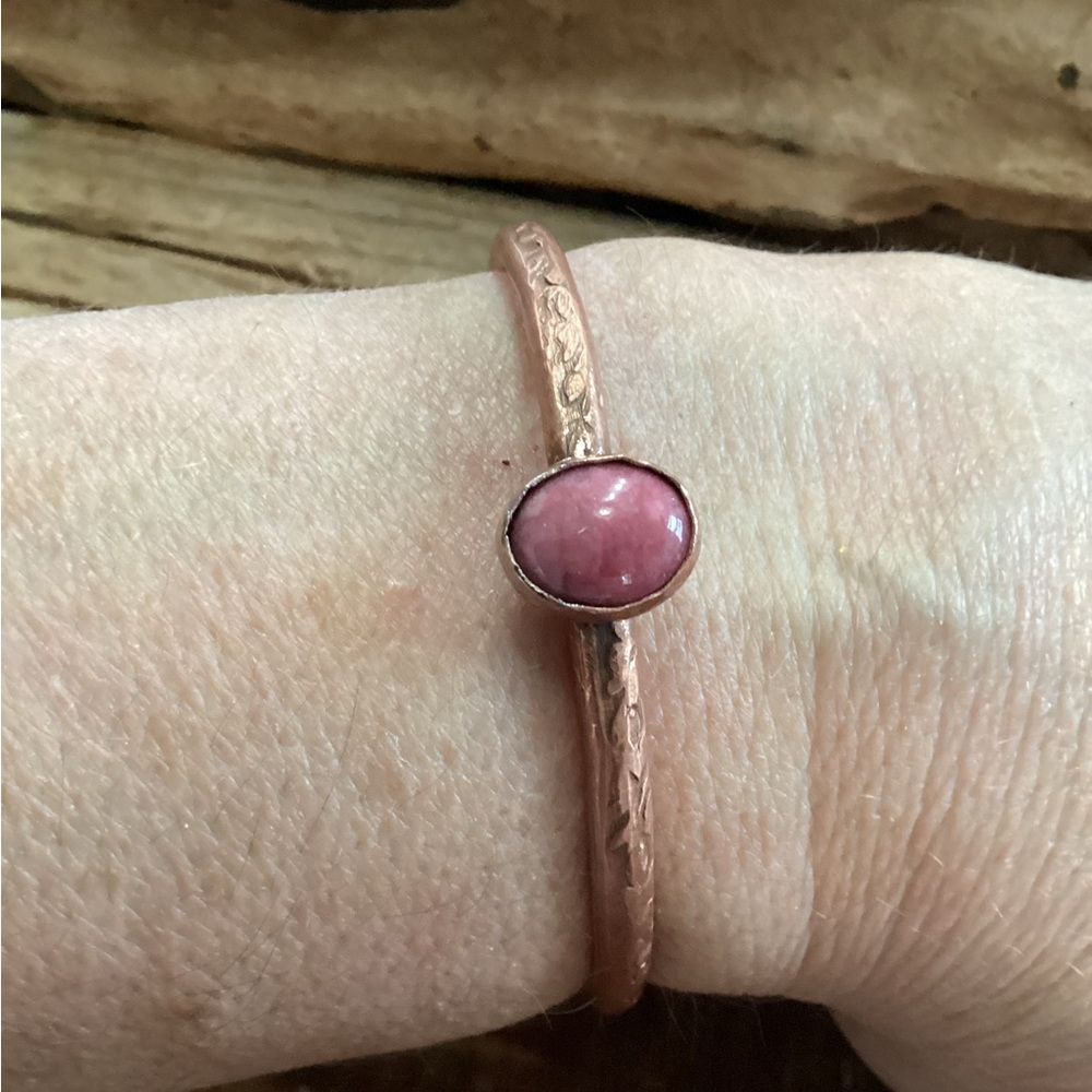 Copper and Rhodonite Cuff - Picture 7 of 8